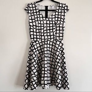 Black and White Fit & Flare Dress